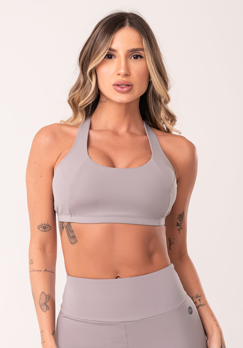 Top Fitness Feminino Nadador Cinza Com Recortes Oasis Dlk – DLK