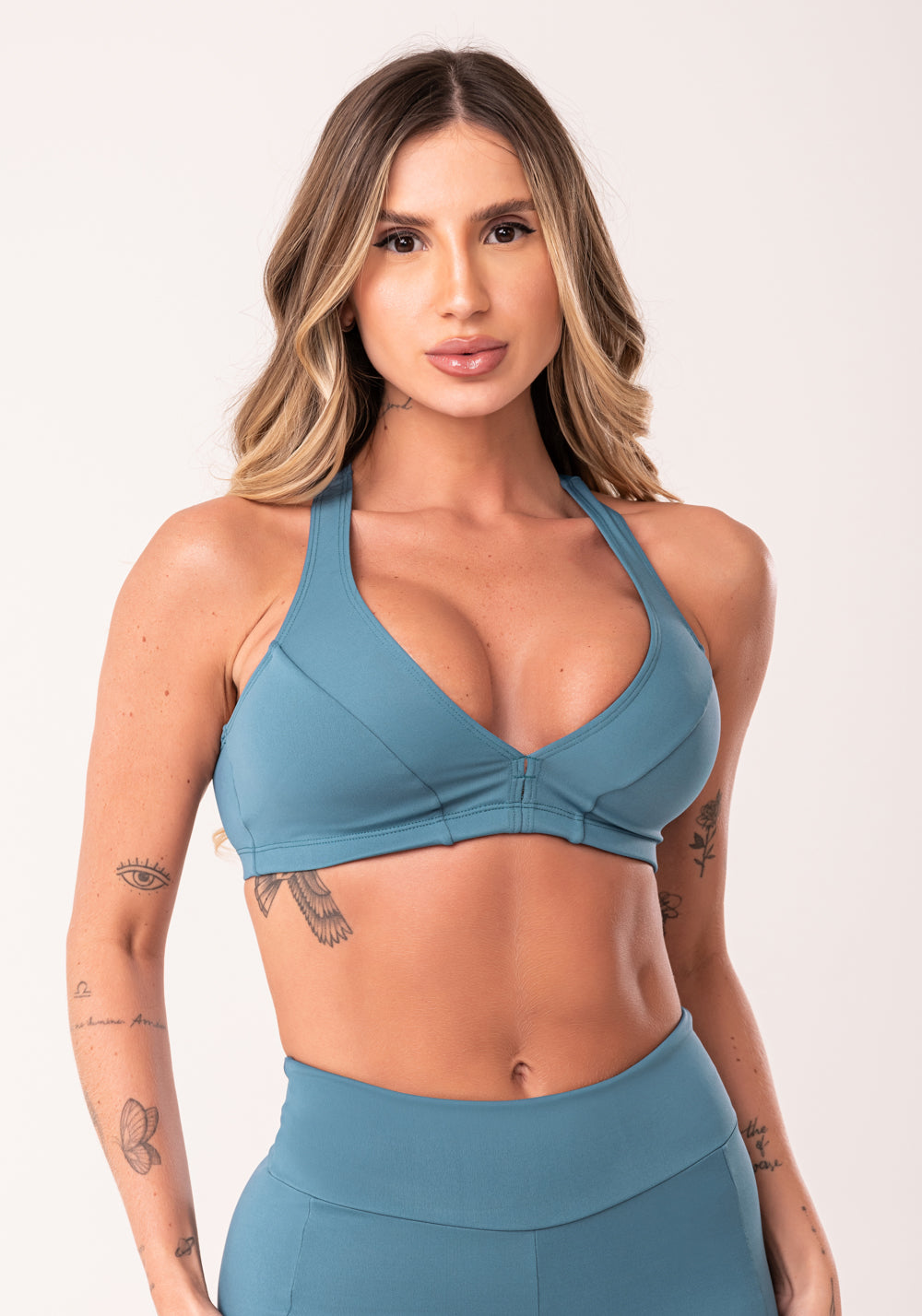 Top Fitness Feminino Nadador Azul Oasis Dlk – DLK Moda Fitness