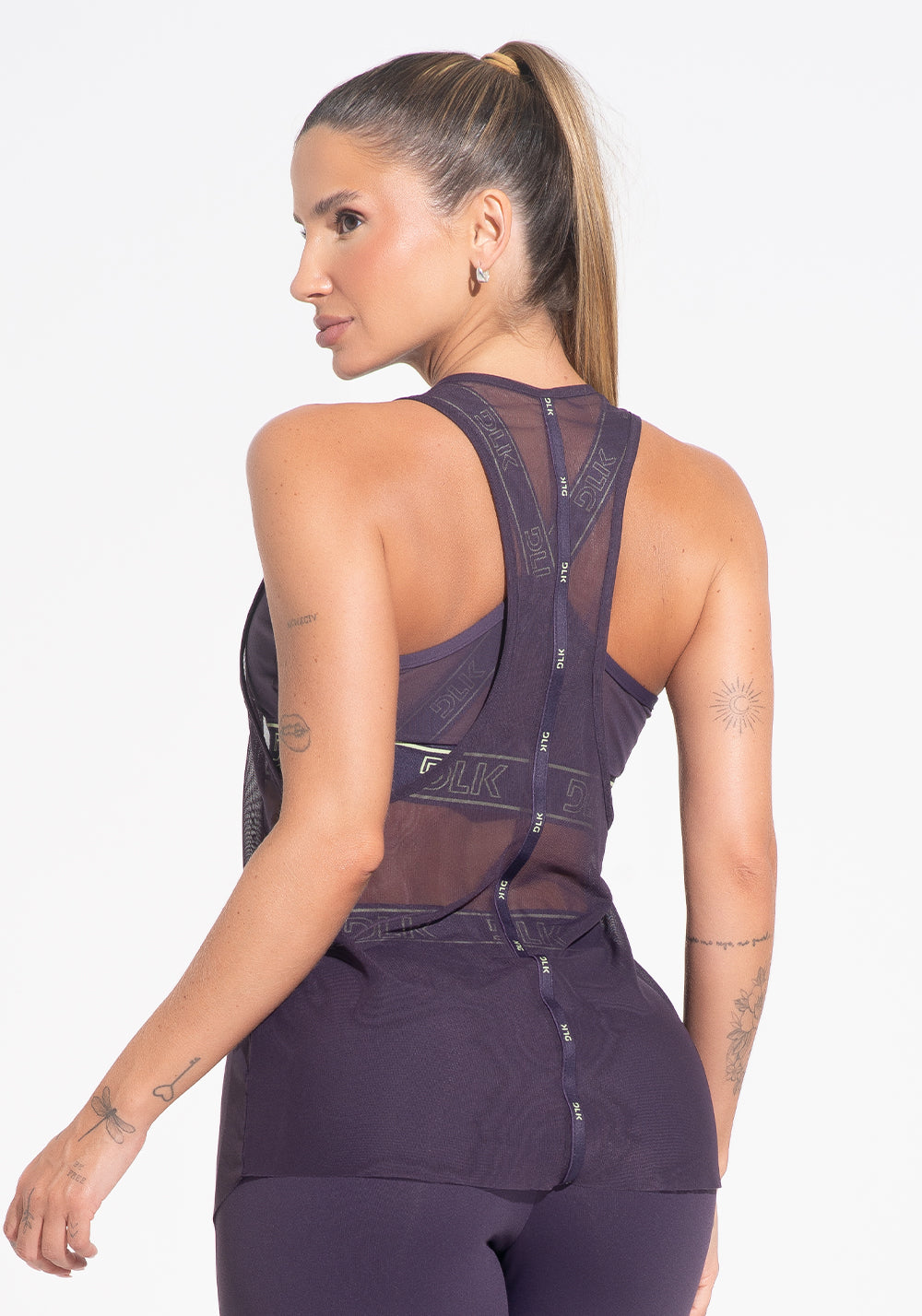 Camiseta Fitness Feminina Nadador De Tule Com Elástico Activity