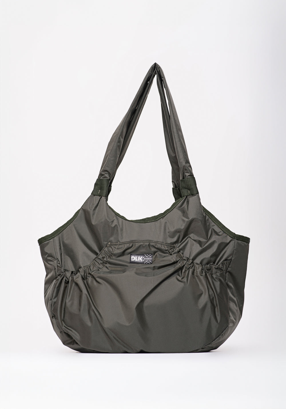 Bolsa De Ombro Verde Militar Com Bolso Externo Dlk