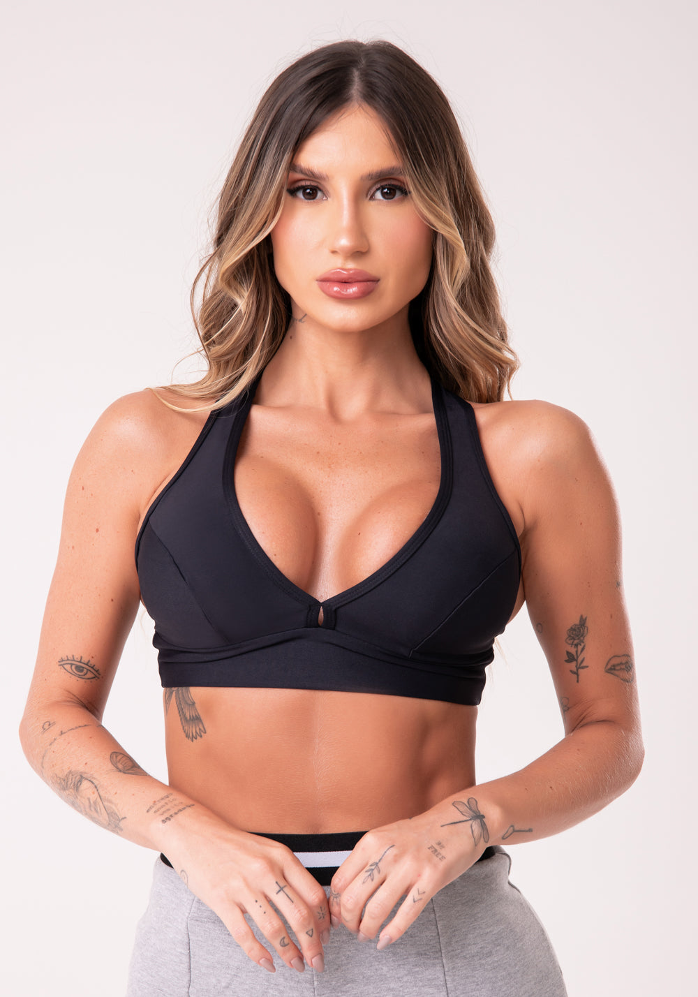 Top Nadador Preto Com Bojo Básico Dlk – DLK Moda Fitness