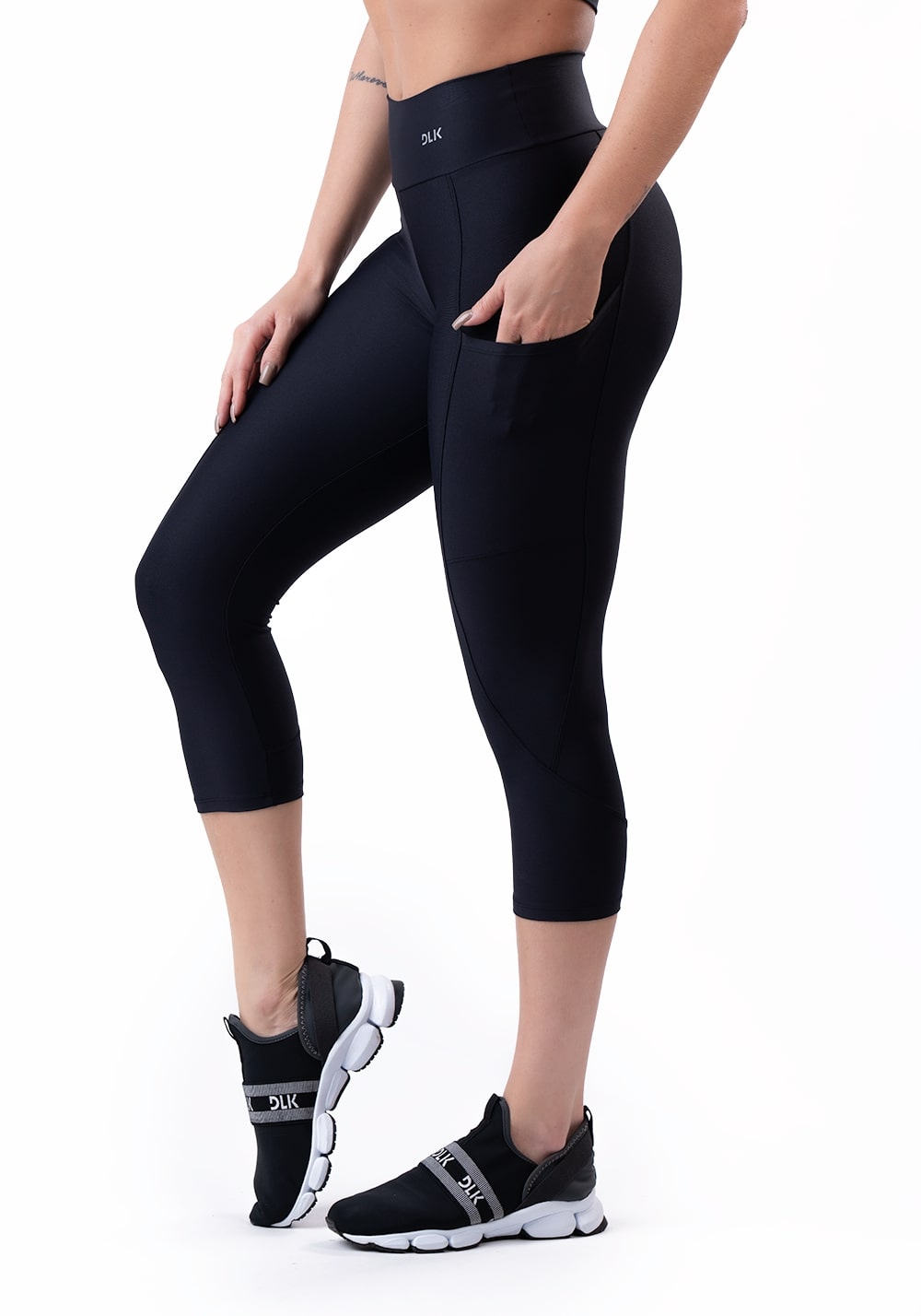 Calça Corsário Azul Marinho Com Bolso Básica Dlk – DLK Moda Fitness