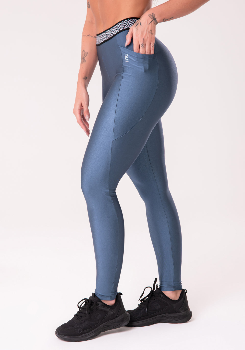Calça Legging Happiness Com Elástico Étnico E Bolso Cereja Dlk