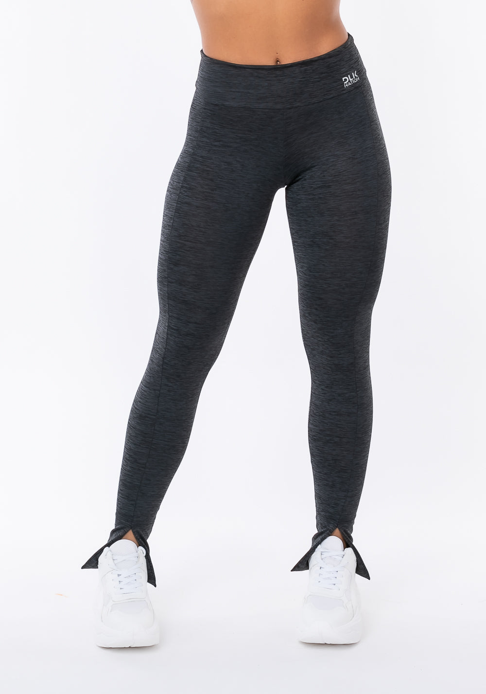 Calça Legging Nation Com Abertura Frontal Na Barra Grafite