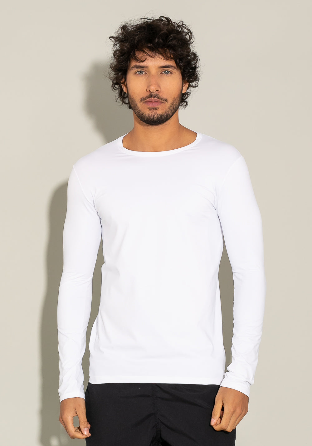 Camiseta Poliamida Manga Longa For Men Com Proteção Uv Branco Dlk