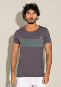 Camiseta Manga Curta For Men Slim Grafite Com Silk Degradê Dlk