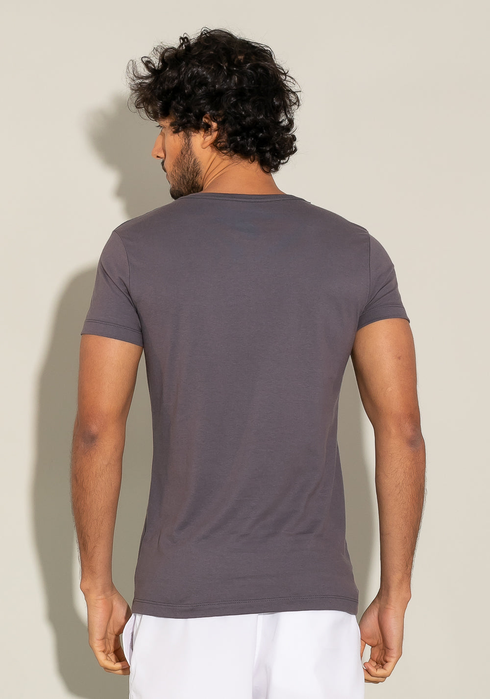 Camiseta Manga Curta For Men Slim Grafite Com Silk Degradê Dlk