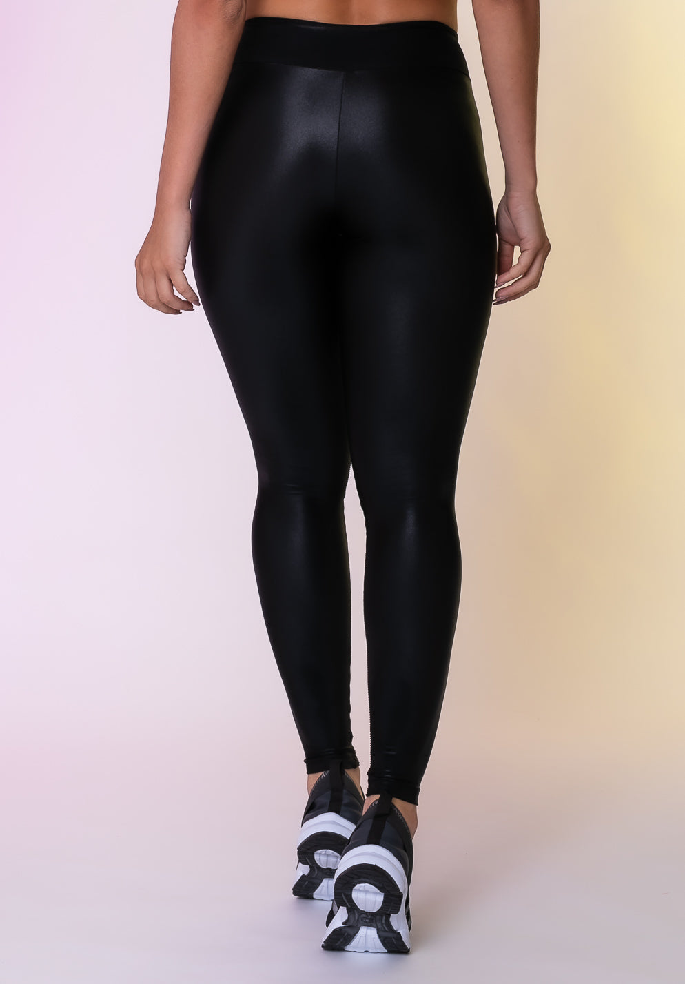 Calça Legging Happiness Texturizada Com Cirrê Preta Dlk