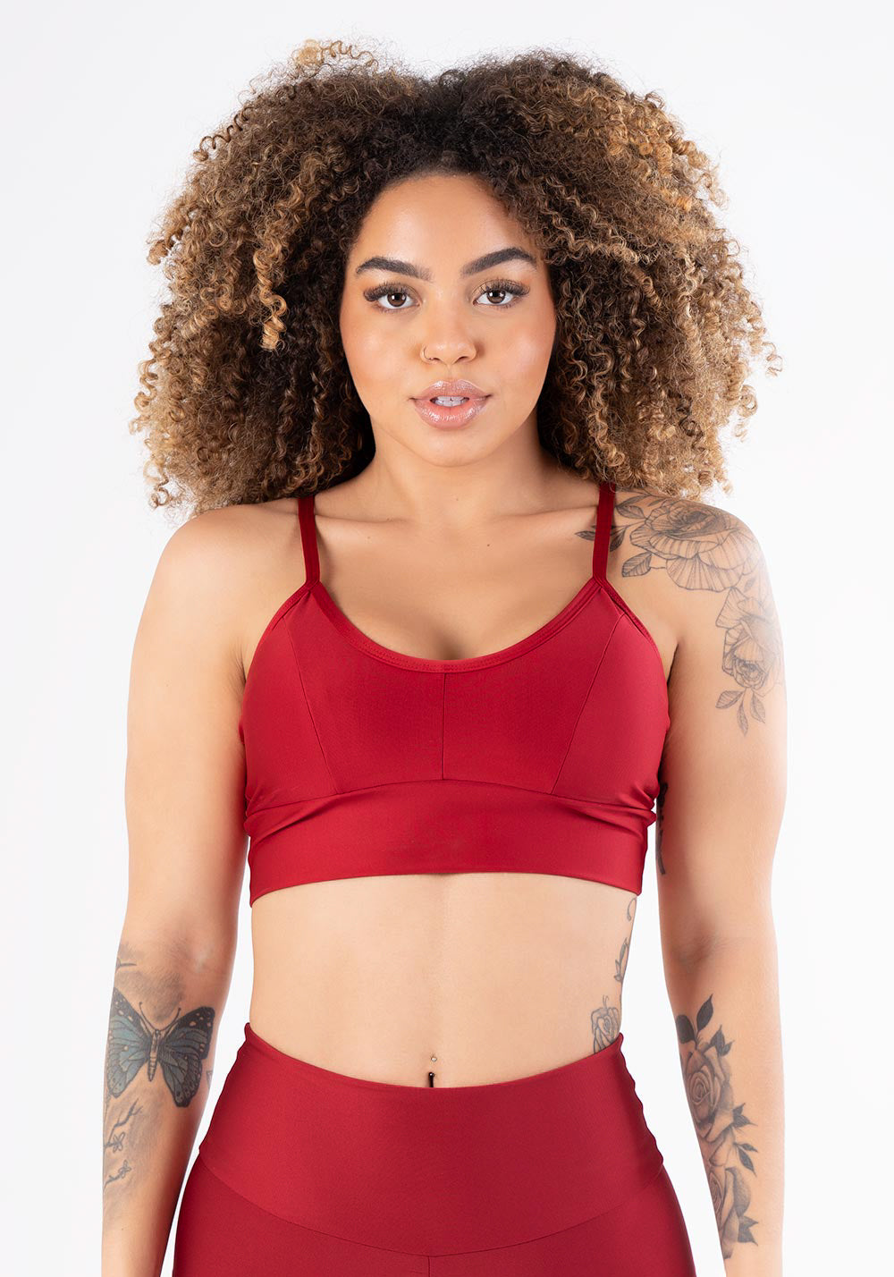 Top Equilibrium Vermelho Com Bojo E Alças Finas Dlk