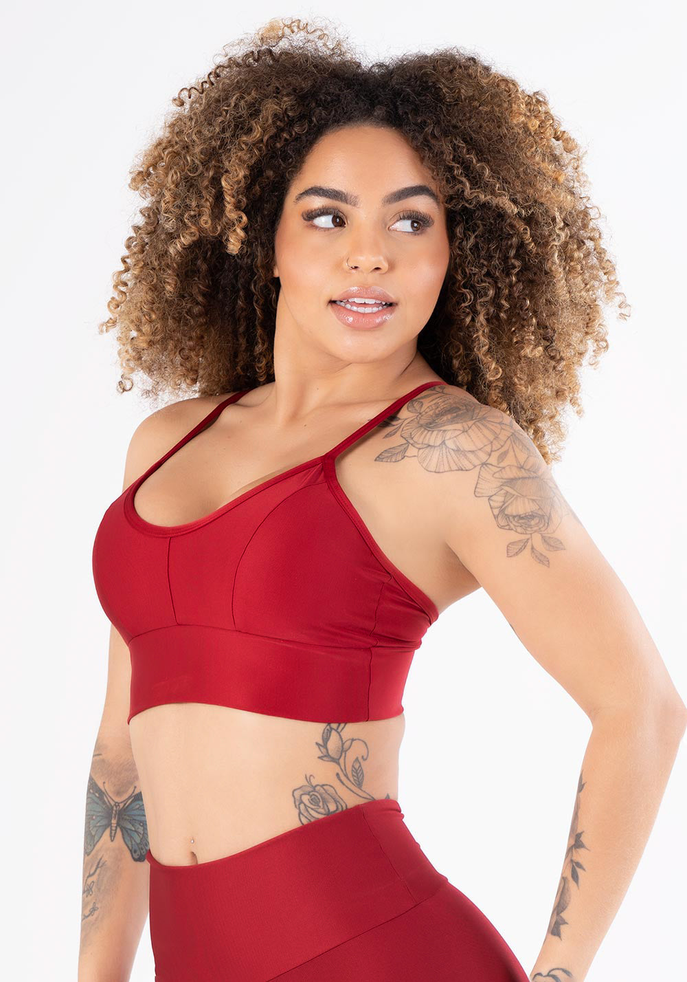 Top Equilibrium Vermelho Com Bojo E Alças Finas Dlk