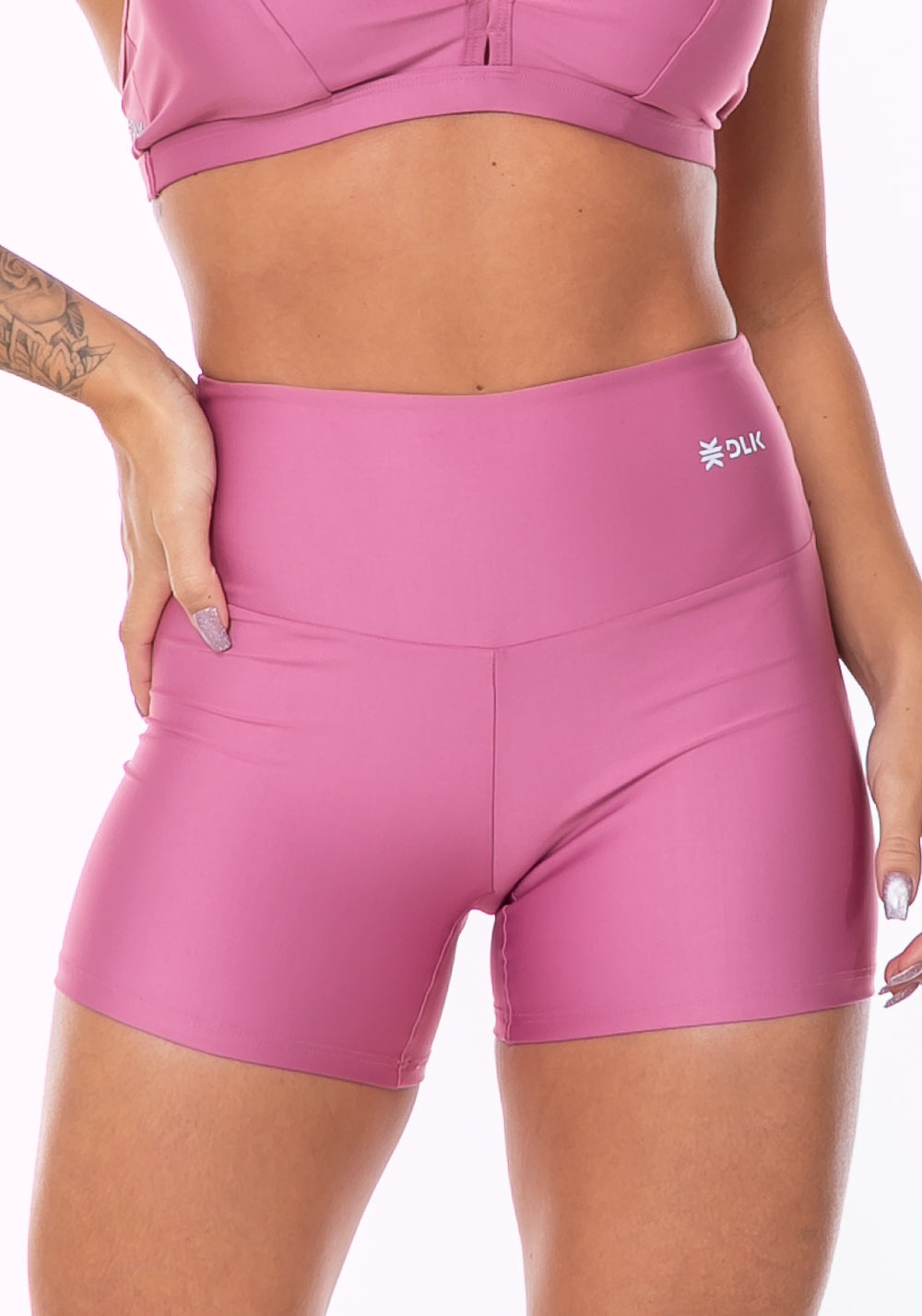 Short Equilibrium Rosa Com Cós Largo Dlk