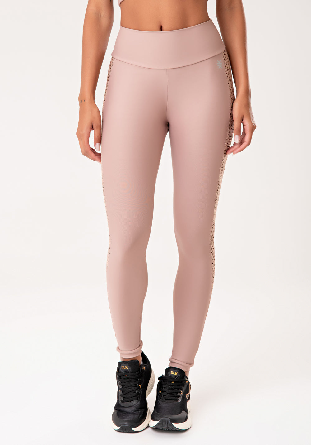 Legging Fitness Feminina Nude Com Tela Lateral Lush Dlk