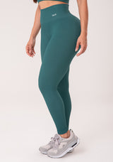 Legging Fitness Feminina Verde Escuro Canelada Modela Bumbum Seamless+ Dlk