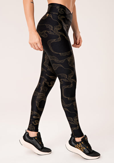 Legging Fitness Feminina Preto Com Cós Transpassado Lush Dlk