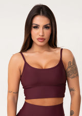 Top Fitness Feminino Vinho Com Bojo Aura Dlk