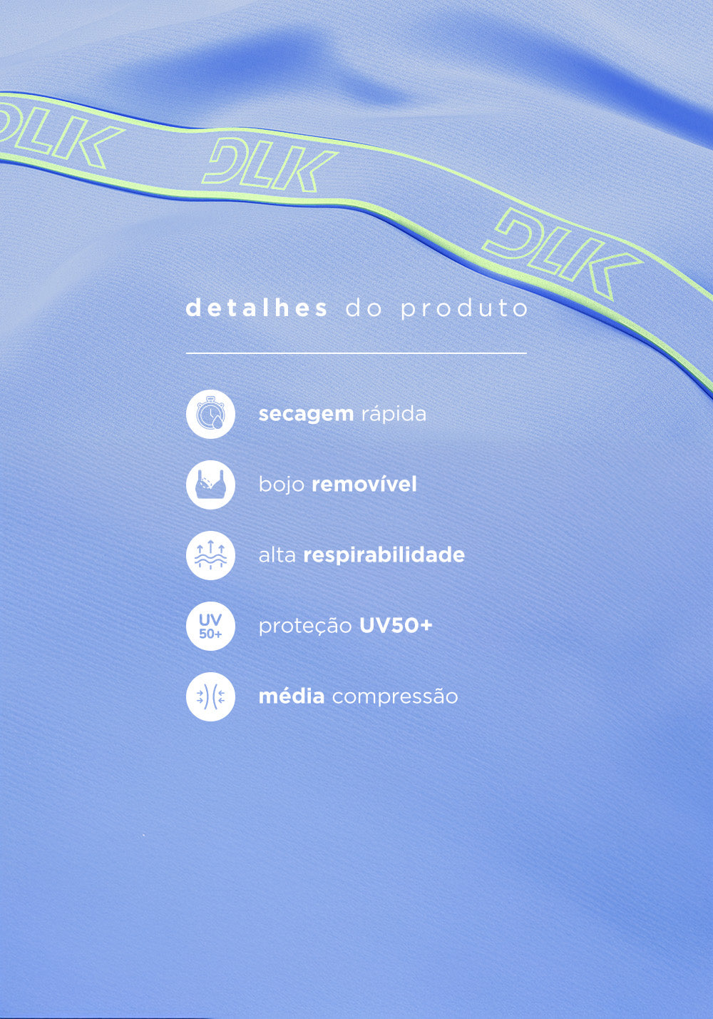 Top Fitness Feminino Com Bojo E Costas Vazadas Com Elástico Activity Dlk Azul