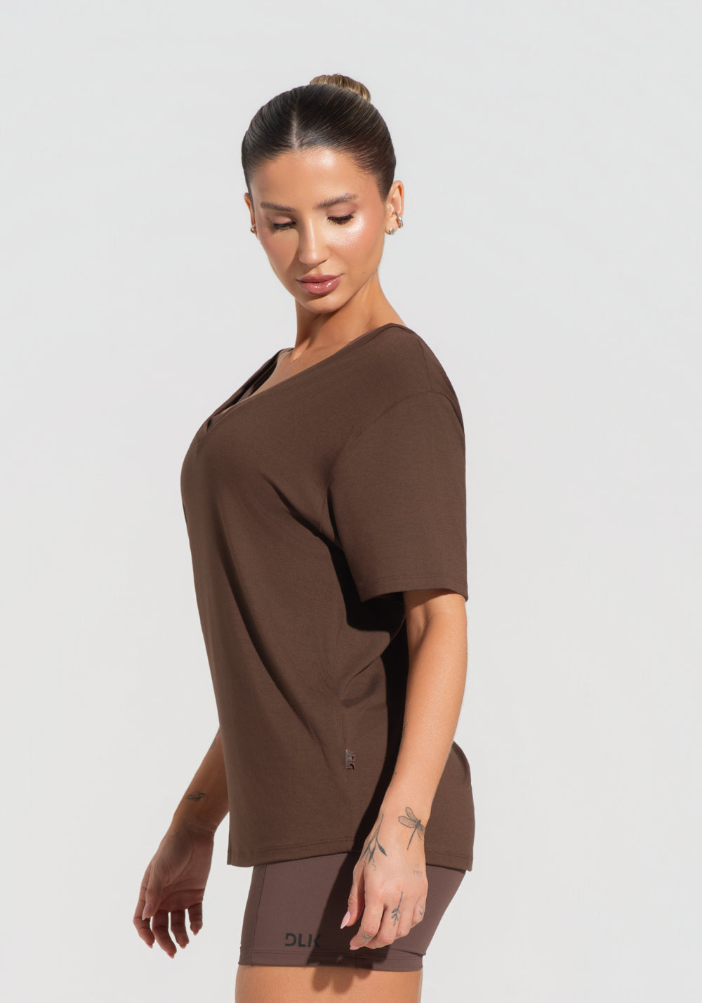 Blusa Feminina Com Decote V Soul Dlk Marrom