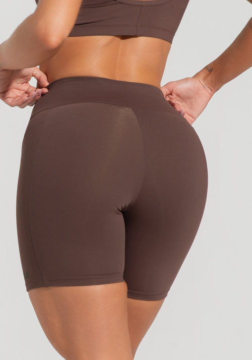 Bermuda Fitness Feminina Com Bolsos Soul Dlk Marrom