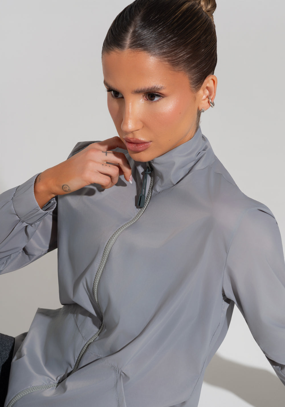Casaco Corta Vento Fitness Feminino Soul Dlk Cinza
