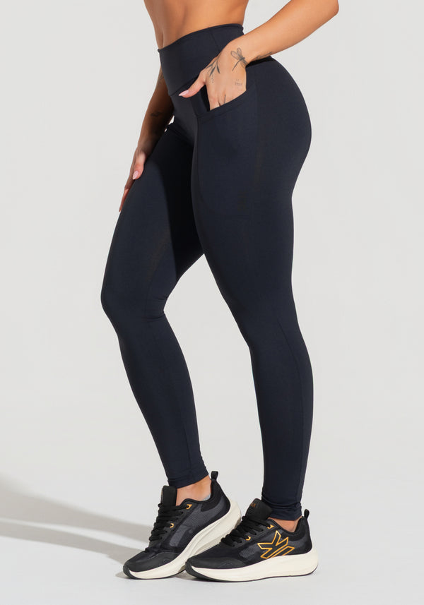 Legging Fitness Feminina Com Bolsos Soul Dlk Preto
