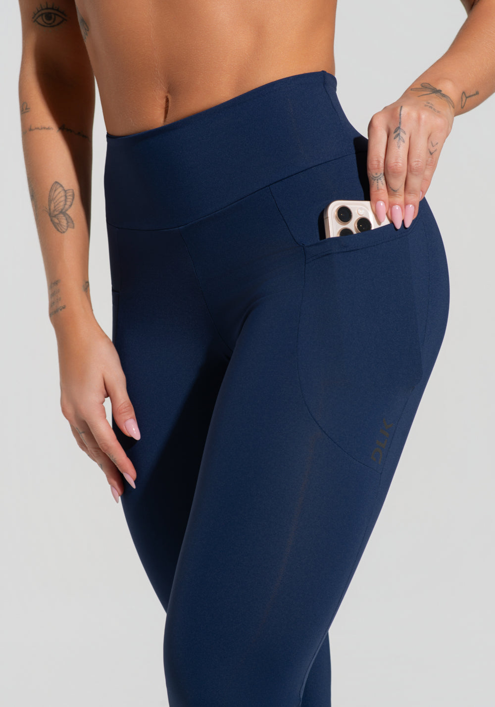 Legging Fitness Feminina Com Bolsos Soul Dlk Azul Marinho