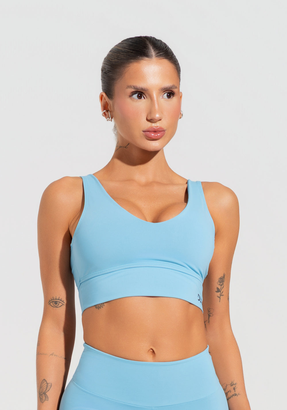 Top Fitness Feminino Com Decote V Soul Dlk Azul – DLK Moda Fitness