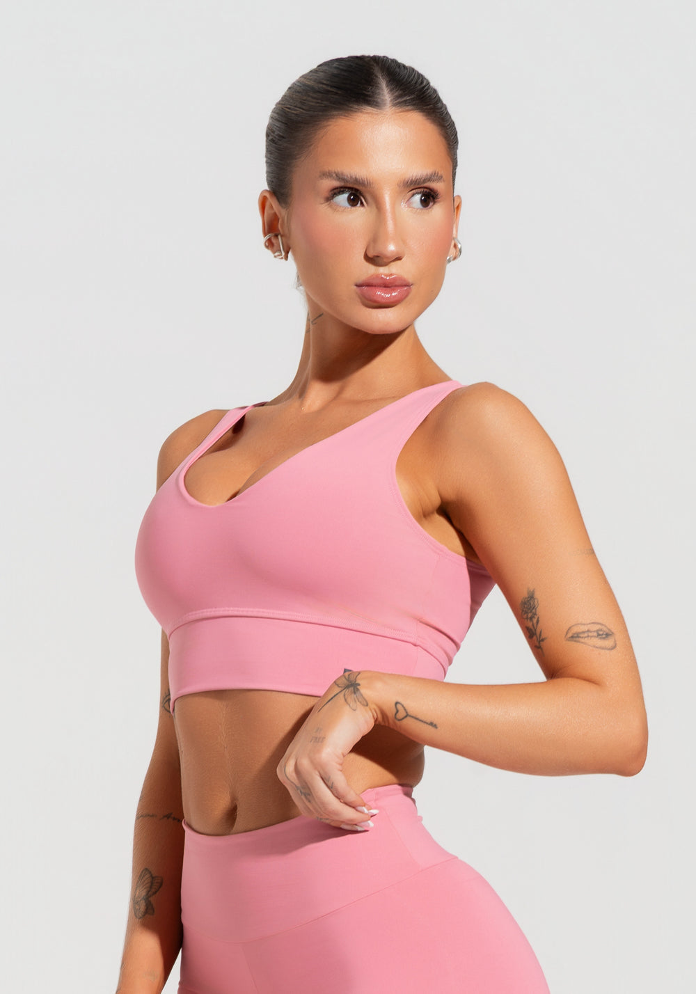 Top Fitness Feminino Com Decote V Soul Dlk Rosa