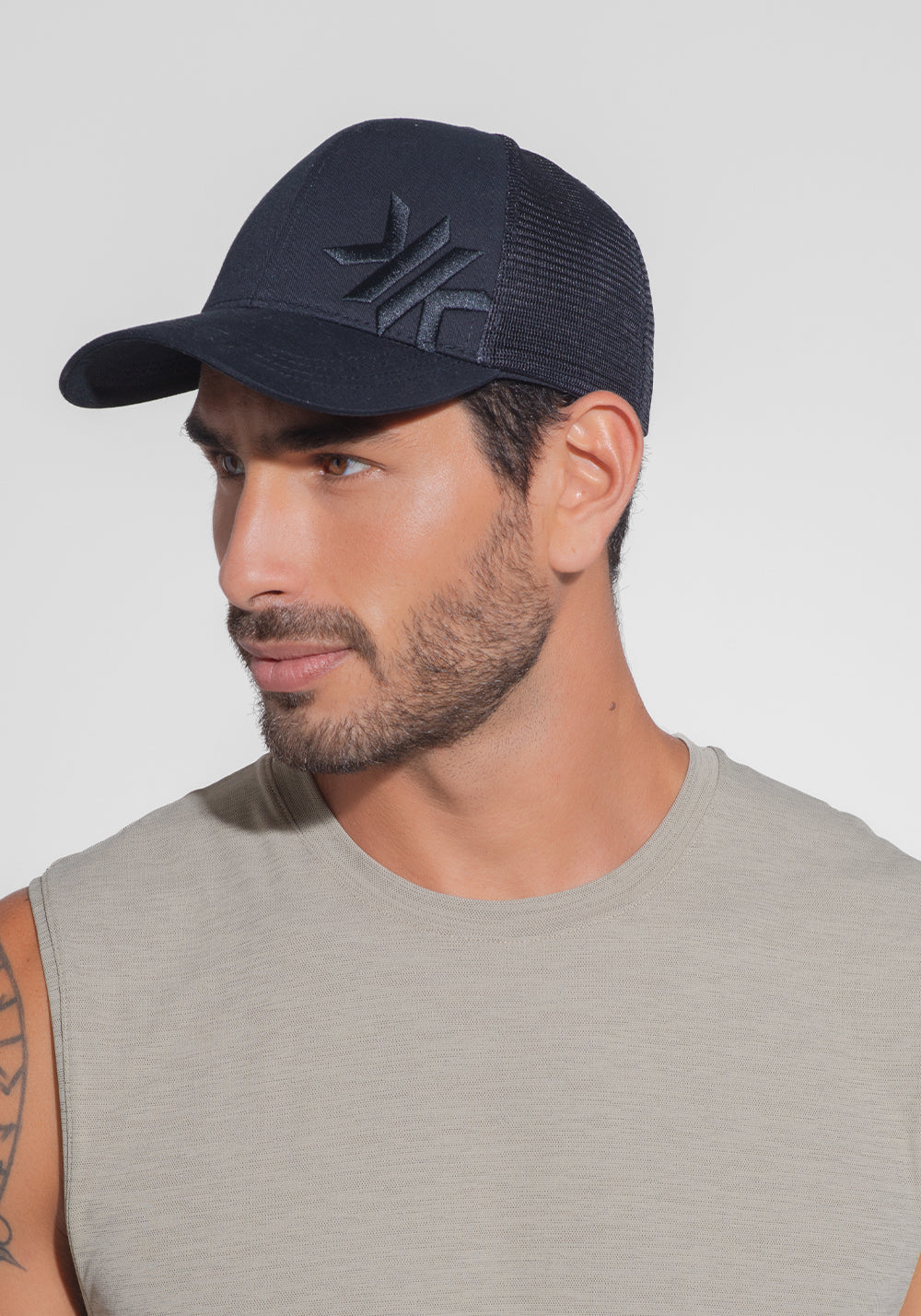 Boné Masculino Com Tela Preto Dlk