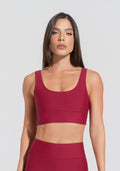 Top Fitness Feminino Vermelho Cereja Com Alça Larga Aura Dlk