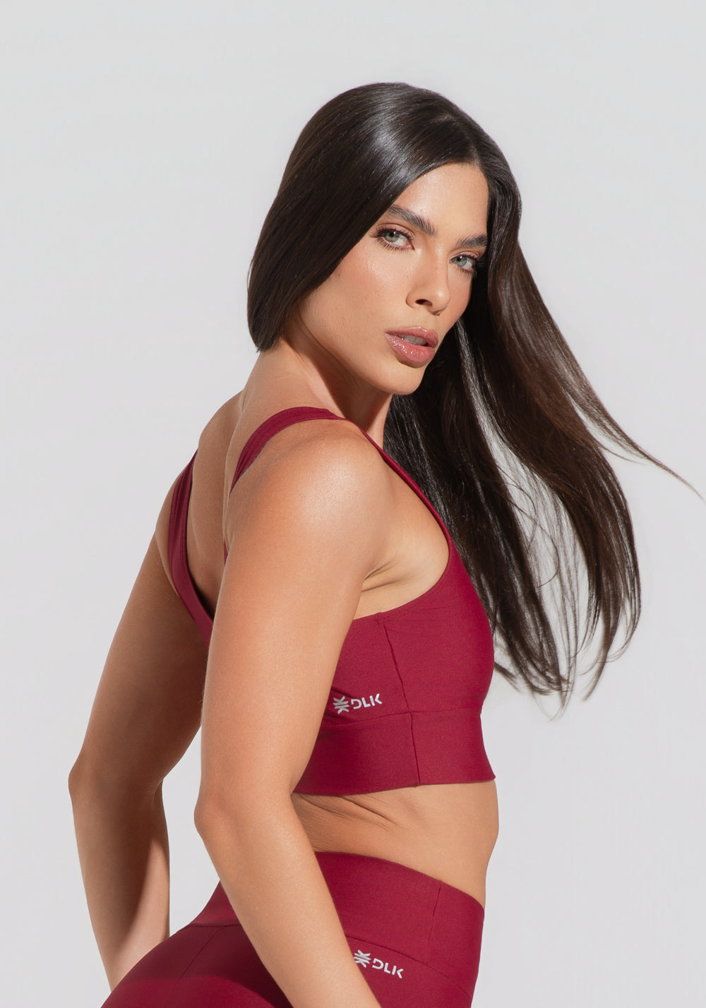 Top Fitness Feminino Vermelho Cereja Com Alça Larga Aura Dlk