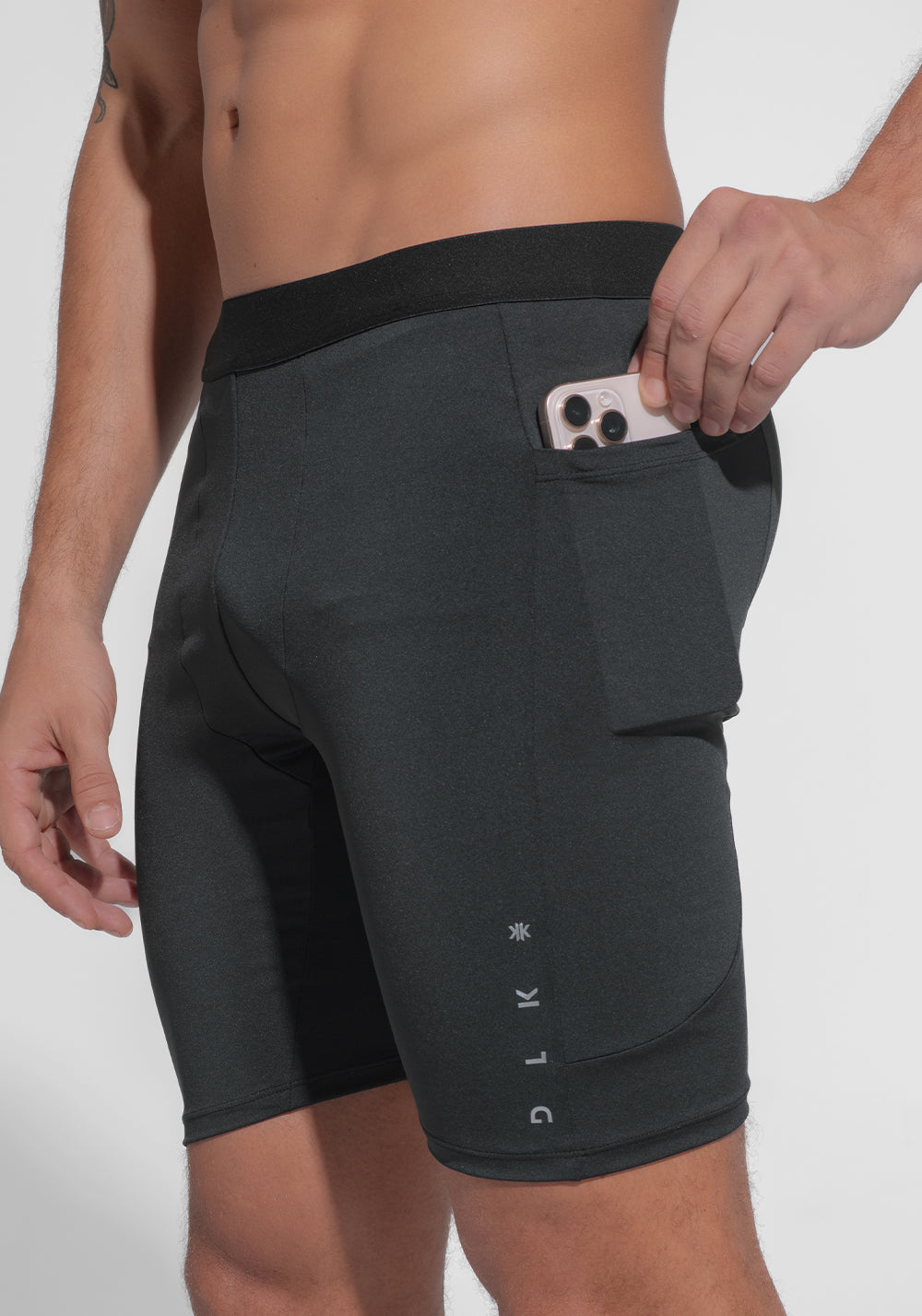 Bermuda Fitness Masculina Segunda Pele Com Bolsos Dlk Preto