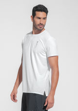 Camiseta Fitness Masculina Dry Fit Com Recortes Nas Costas Dlk Branco
