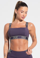 Top Fitness Feminino Com Bojo E Alças De Elástico Activity Dlk Roxo