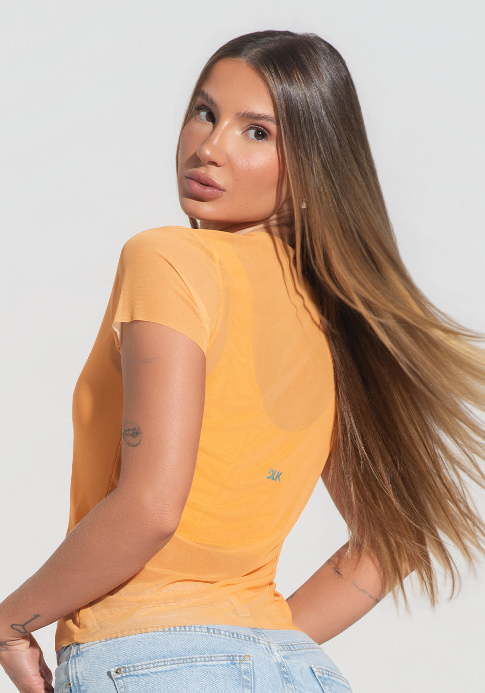 Blusa Baby Look Feminina Tule Brasil Radiante Dlk Amarelo – DLK