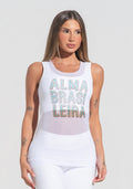 Camiseta Nadador Feminina Tule Alma Brasileira Dlk Branco