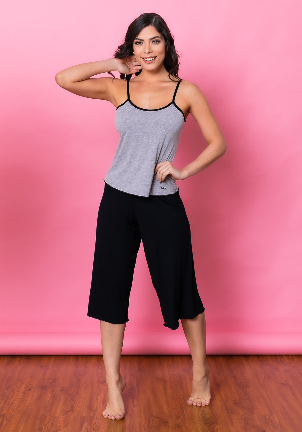 Short Doll Pantacourt Intimate Em Viscose Preto Dlk