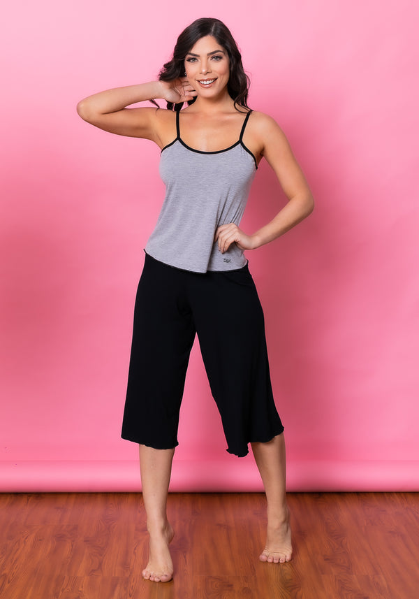 Short Doll Pantacourt Intimate Em Viscose Preto Dlk