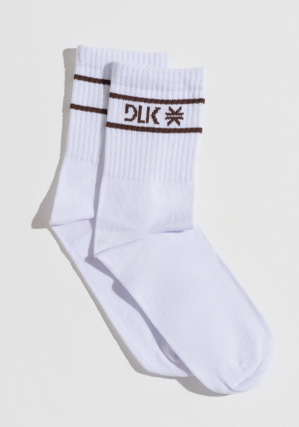 Meia Feminina Cano Médio Soul Dlk Branco Com Marrom