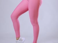 Calça Legging Rosa Chiclete Com Recortes Levanta Bumbum Básica Dlk
