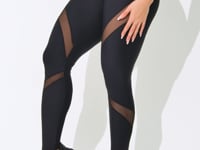 Legging Fitness Feminina Preto Com Recortes Em Tule Intense Dlk