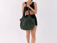 Bolsa De Ombro Verde Militar Com Bolso Externo Dlk