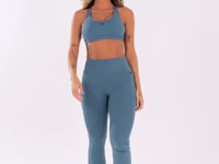 Top Fitness Feminino Azul Com Bojo E Alças Reguláveis Oasis Dlk