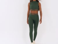 Legging Fitness Feminina Verde Com Elástico Lurex Lush Dlk