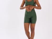 Bermuda Fitness Feminina Verde Com Pesponto Lush Dlk
