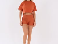 Cropped T-shirt Feminino De Algodão Terracota Lush Dlk