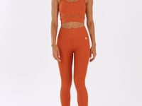 Top Fitness Feminino Terracota Com Tela Lush Dlk