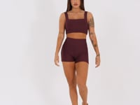 Short Fitness Feminino Vinho Com Bolsos Aura Dlk