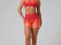 Short Fitness Feminino New Printed Estampado Degradê Onça Vermelho Dlk