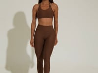 Top Fitness Feminino Marrom Com Alça Dupla Aura Dlk