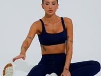 Legging Fitness Feminina Com Bolsos Soul Dlk Azul Marinho